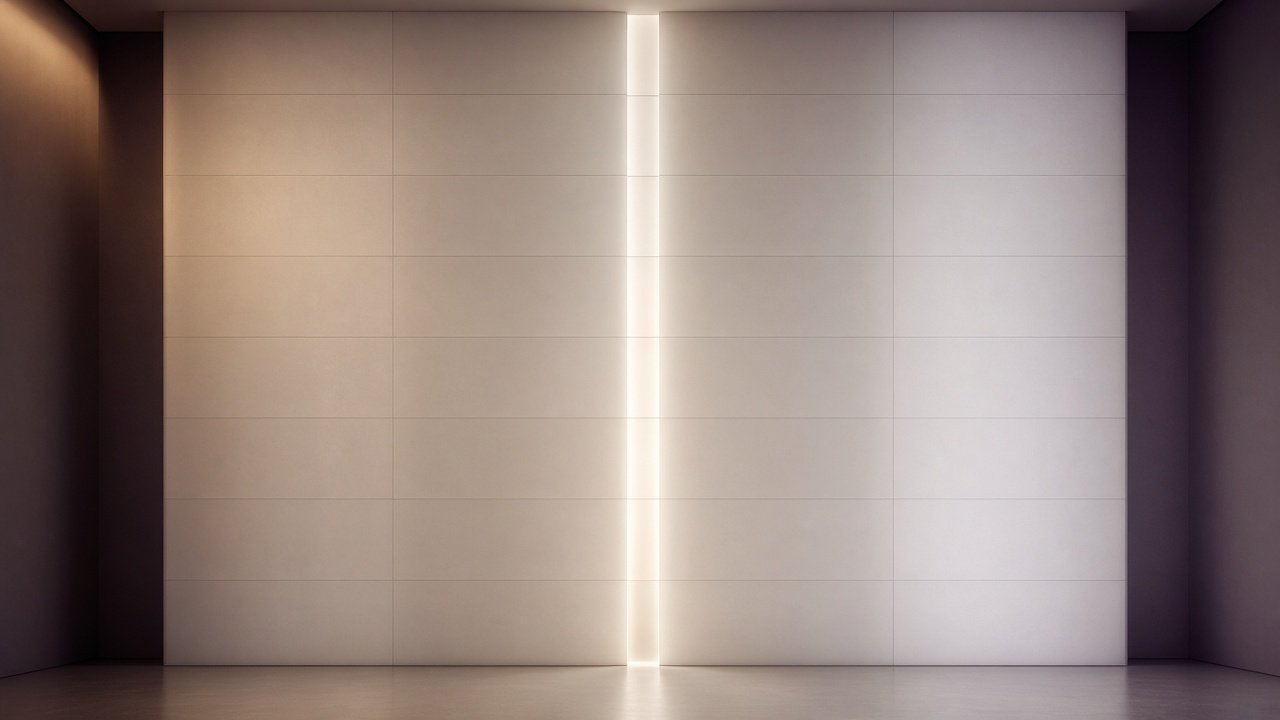 Gallery panels with a vertical aperture of light