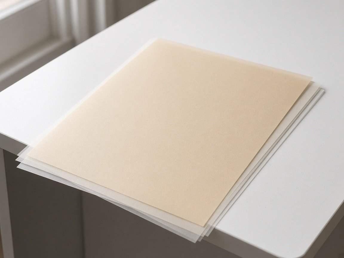 Translucent tracing film on a studio table